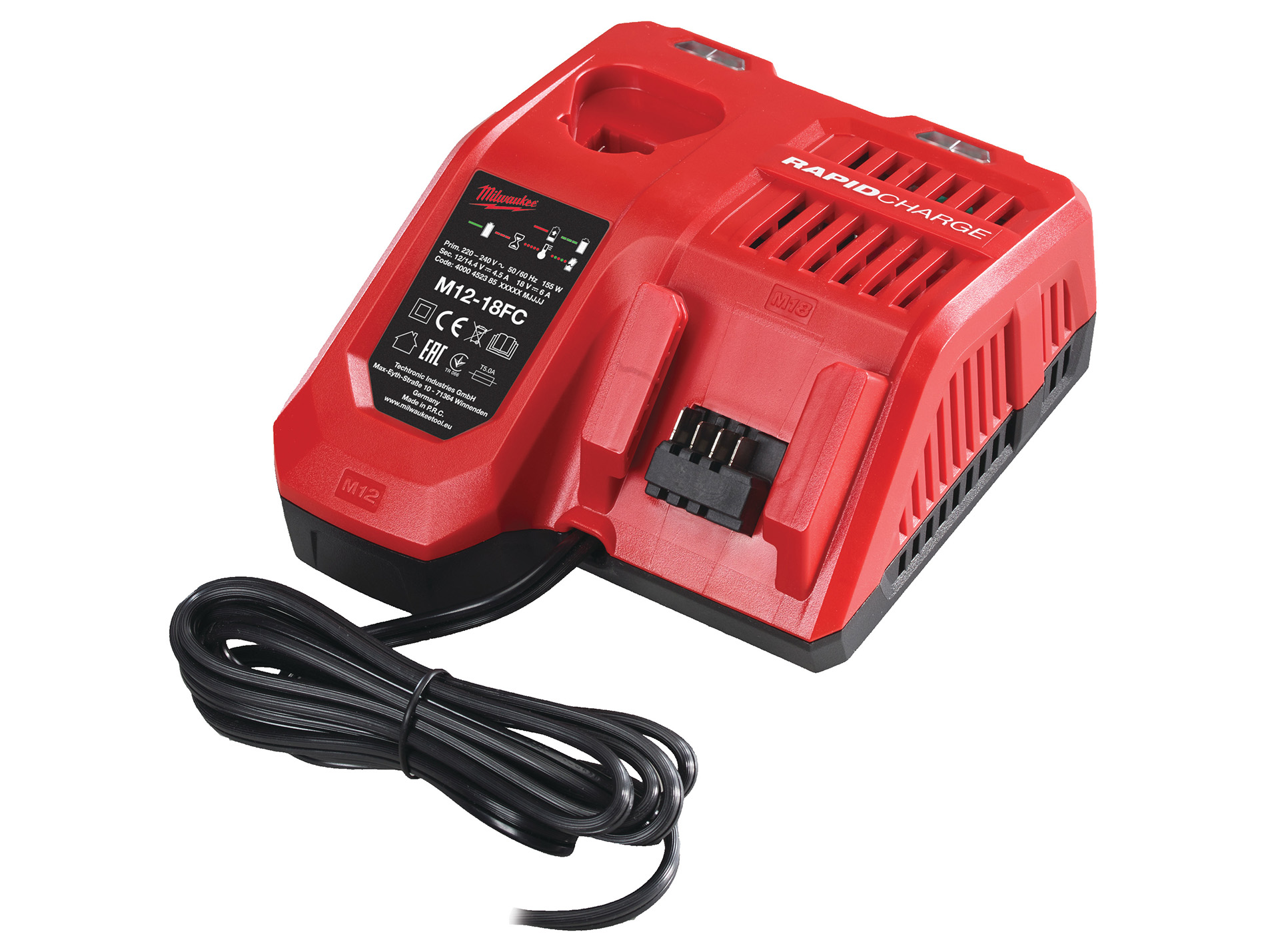 Chargeur rapide MILWAUKEE M12 à M18 M1218FC 12v / 18v